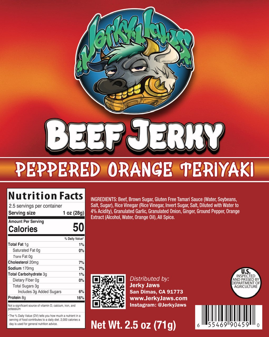 PEPPERED ORANGE TERIYAKI BEEF JERKY