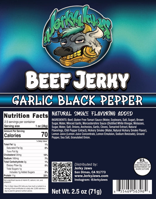GARLIC BLACK PEPPER BEEF JERKY